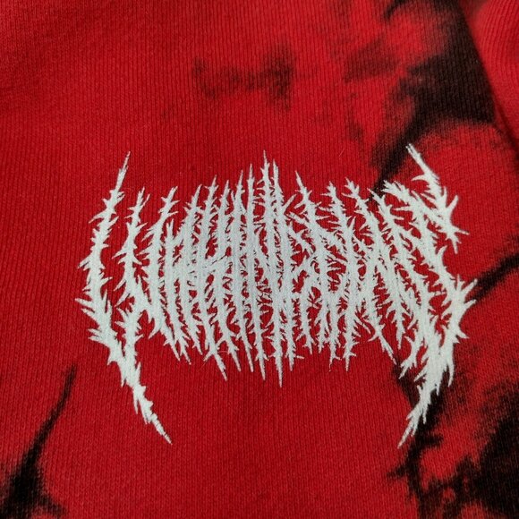 Sketchy Tank Lurking Class Hooded Sweatshirt Hoodie Medium Red Black Tie Dye - Picture 9 of 16